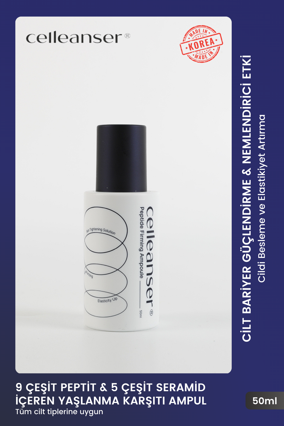 Celleanser Peptide Firming Ampoule - Patented Formula That Reduces Wrinkles and Tightens Skin