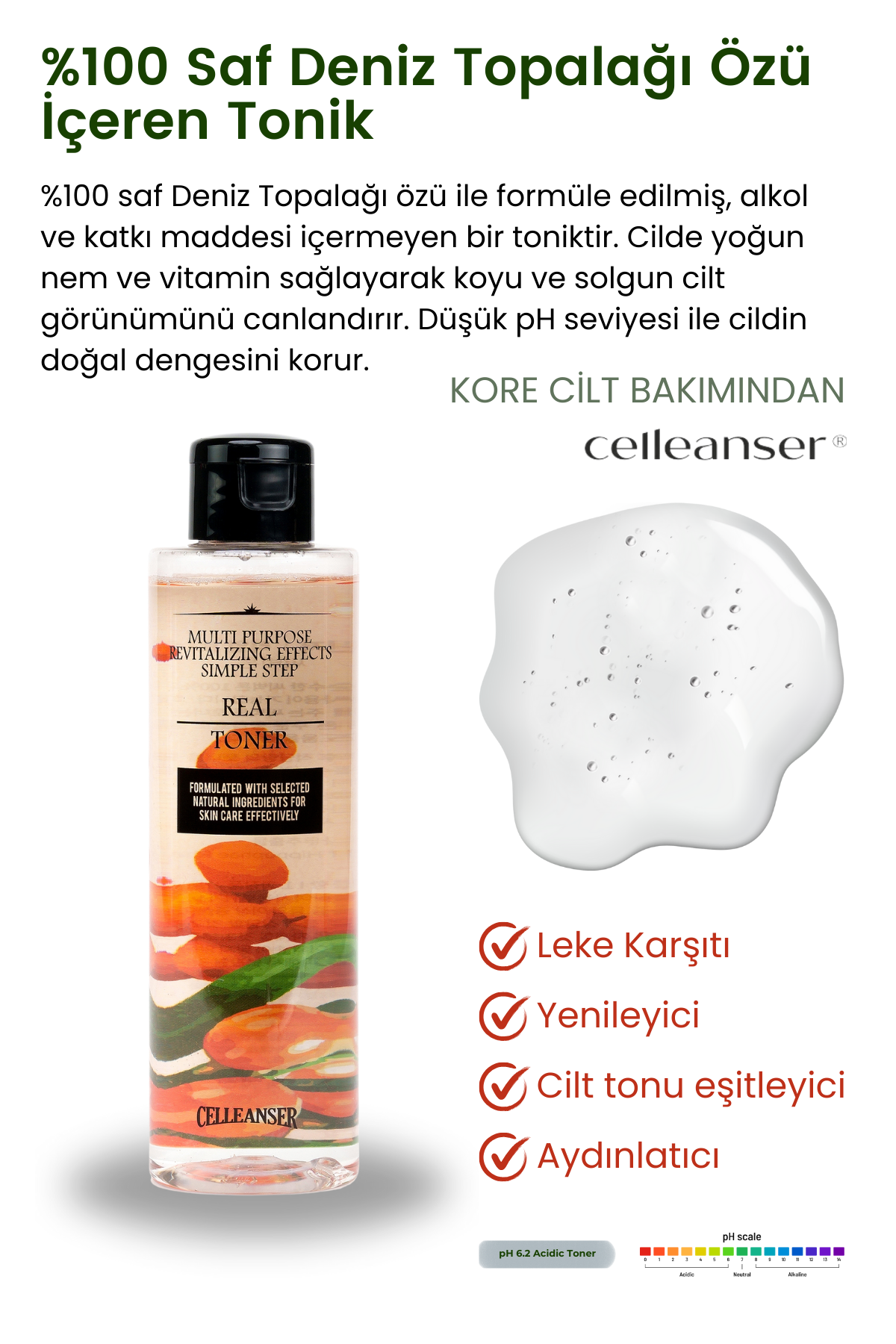 Celleanser Sea Buckthorn Toner 200 ml - Natural and Alcohol Free Skin Care