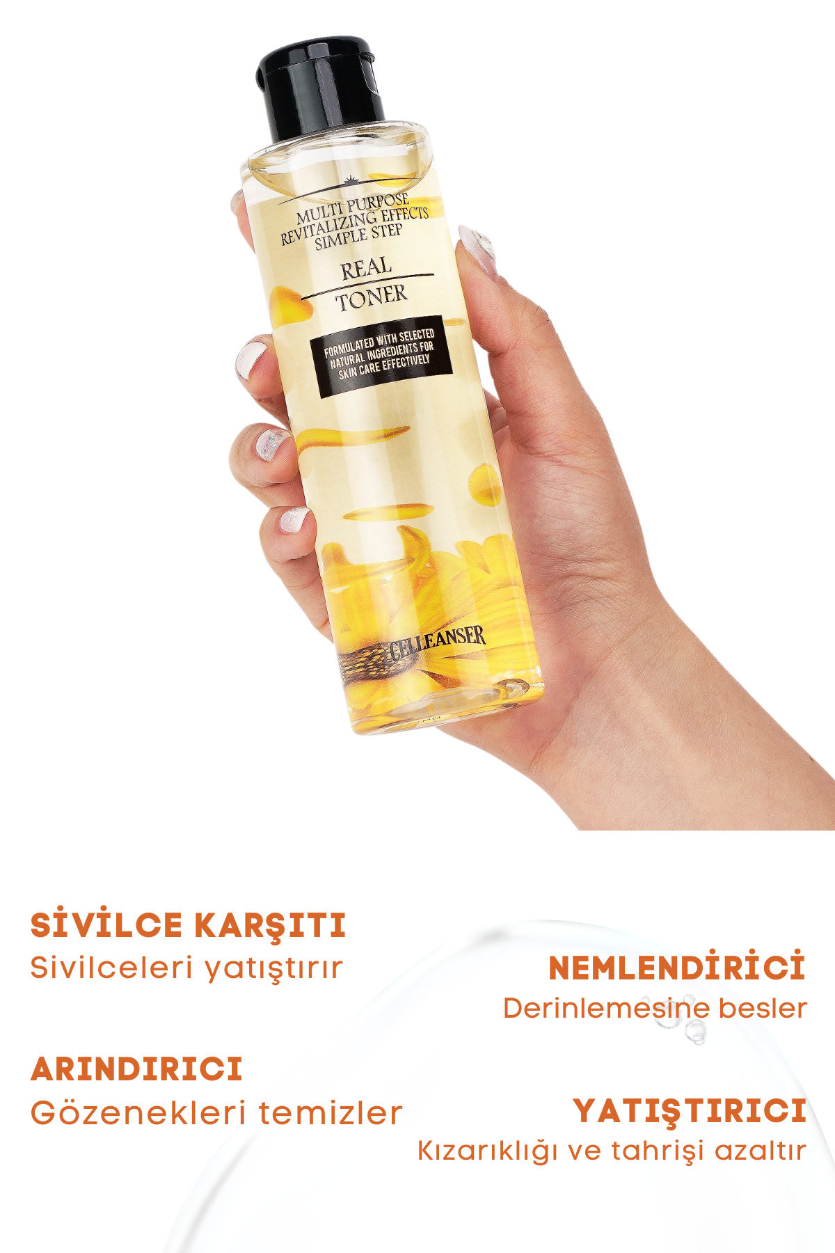 Celleanser Calendula Toner 200 ml - Natural Moisturizing and Soothing