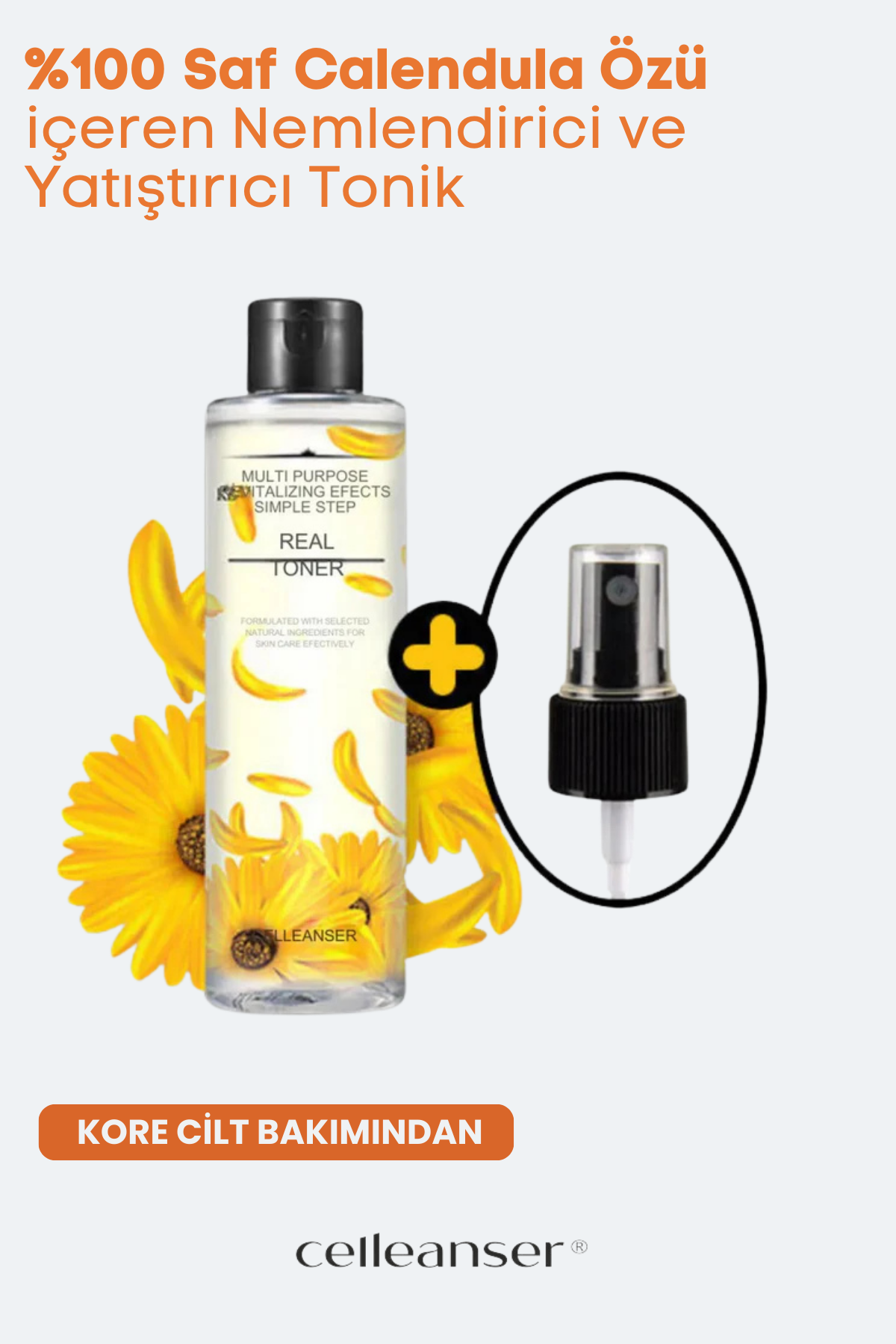Celleanser Calendula Toner 200 ml - Natural Moisturizing and Soothing