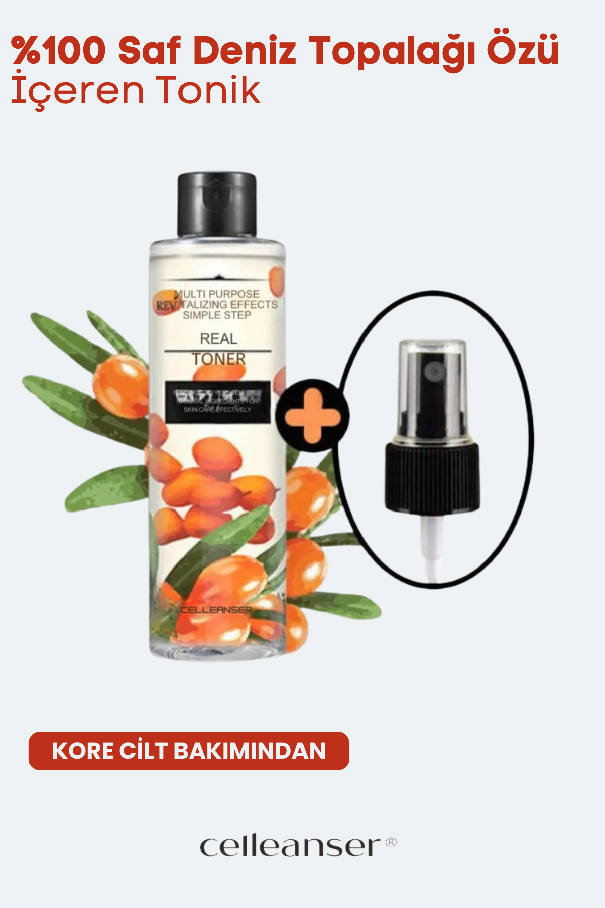 Celleanser Sea Buckthorn Toner 200 ml - Natural and Alcohol Free Skin Care