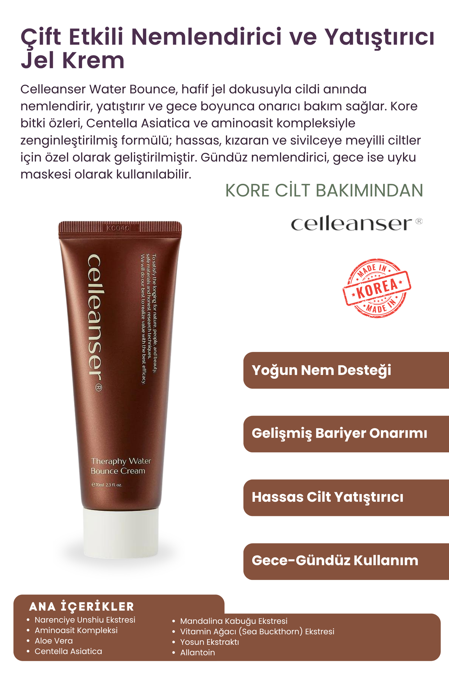 Celleanser Soothing, Relaxing Daily Face Cream/Sleep Mask - 70 ml