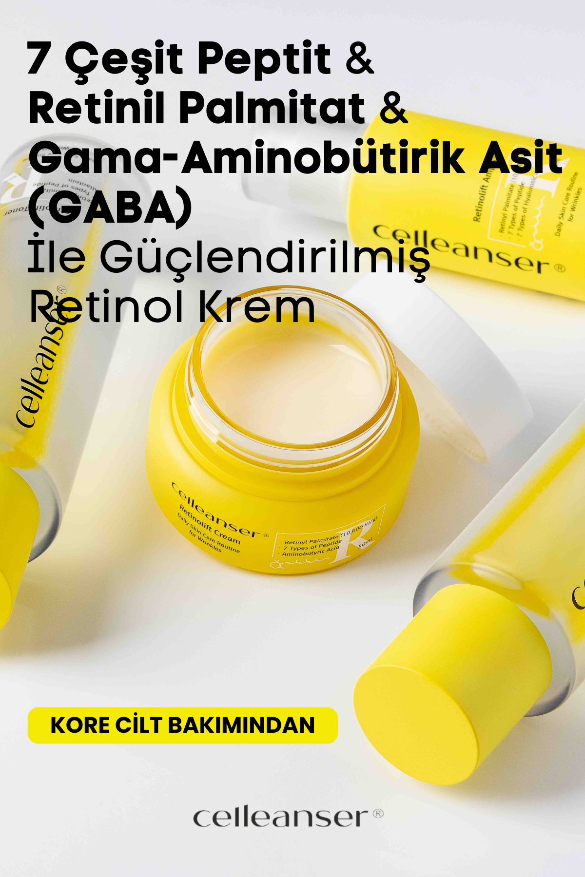 7 Çeşit Peptit & Retinil Palmitat İçeren Yaşlanma Karşıtı ve Aydınlatıcı Retinol Krem