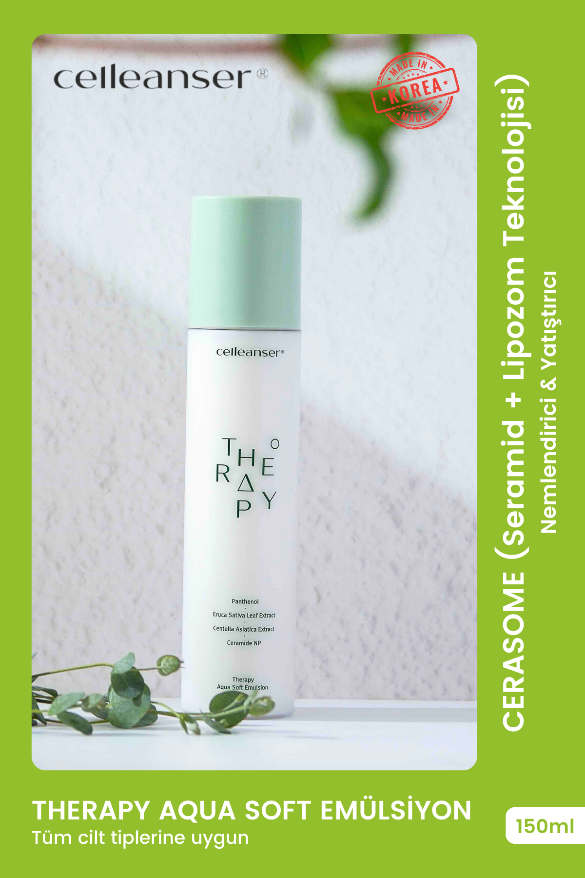 Cerasome ve Patentli İçerik İçeren Nemlendirici ve Yatıştırıcı Therapy Aqua Soft Emülsiyon