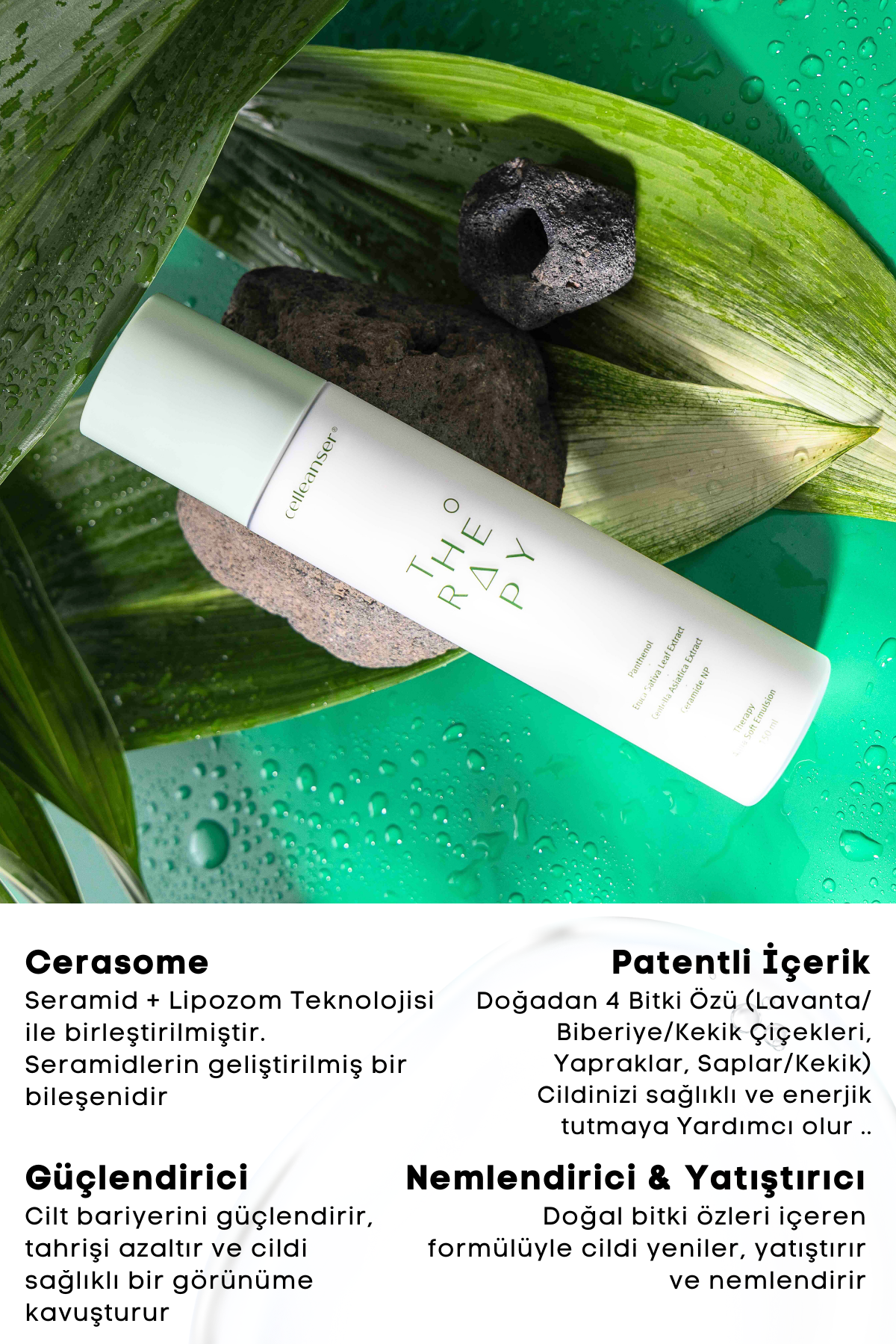 Cerasome ve Patentli İçerik İçeren Nemlendirici ve Yatıştırıcı Therapy Aqua Soft Emülsiyon