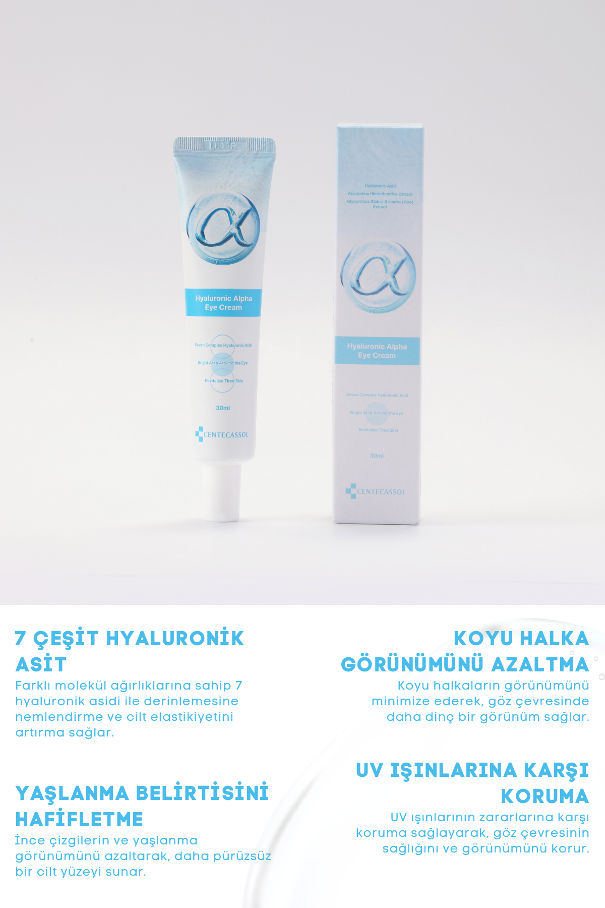 CENTECASSOL Göz Çevresine Özel Bakım: Hyaluronic Alpha Eye Cream ile Canlı Bakışlar