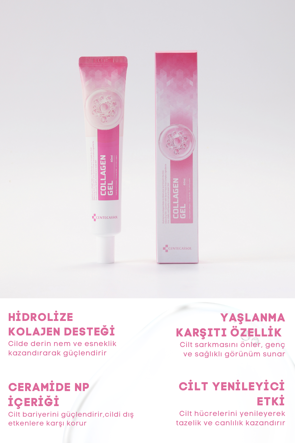 CENTECASSOL Hidrolize Kolajen Içeren Cilt Yenileyici Kolajen Jel