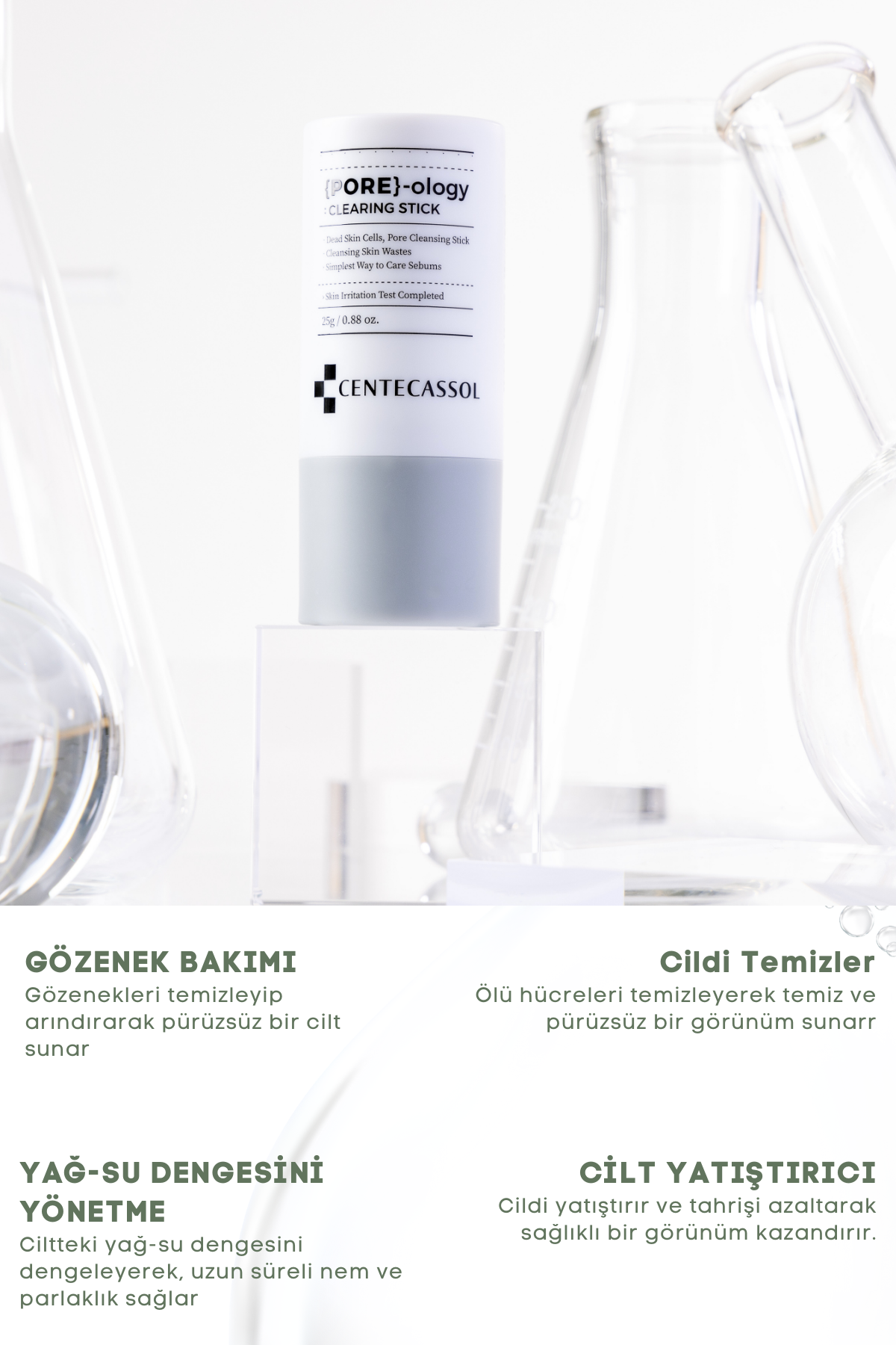 Centecassol Pore-ology Clearing Stick: Dead Skin Cell Exfoliating and Pore Purifying Stick
