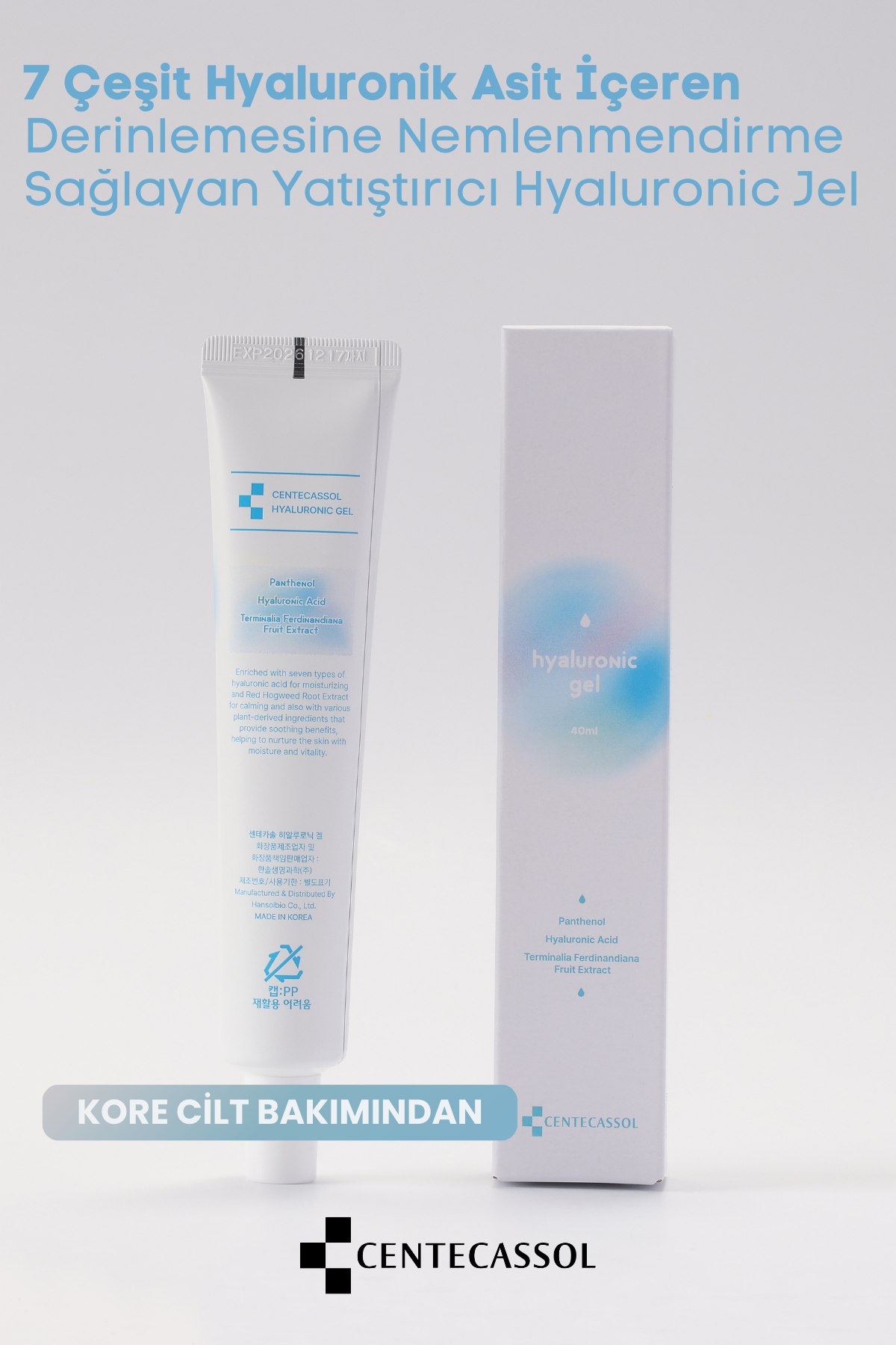 CENTECASSOL 7 Çeşit Hyaluronik Asit İçeren Nemlendirici, Onarıcı ve Yatıştırıcı Hyaluronic Jel