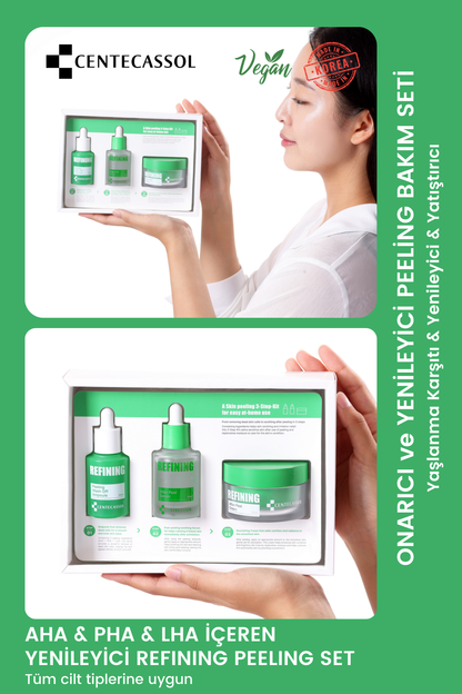 CENTECASSOL Yaşlanma Karşıtı & Yenileyici & Onarıcı & Yatıştırıcı Refining Peeling Bakım Seti
