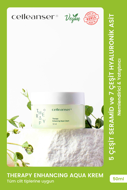 5 Seramid ve 7 Hyaluronik Asit İçeren Nemlendirici ve Yatıştırıcı Therapy Enhancing Aqua Krem