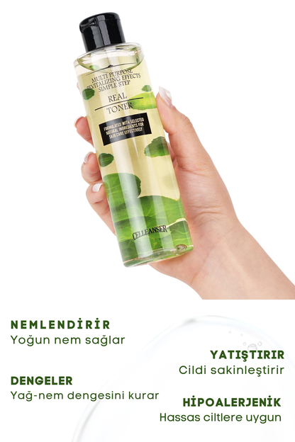 Celleanser Centella Asiatica Toner 200 ml - Natural and Alcohol-Free Sensitive Skin Tonic