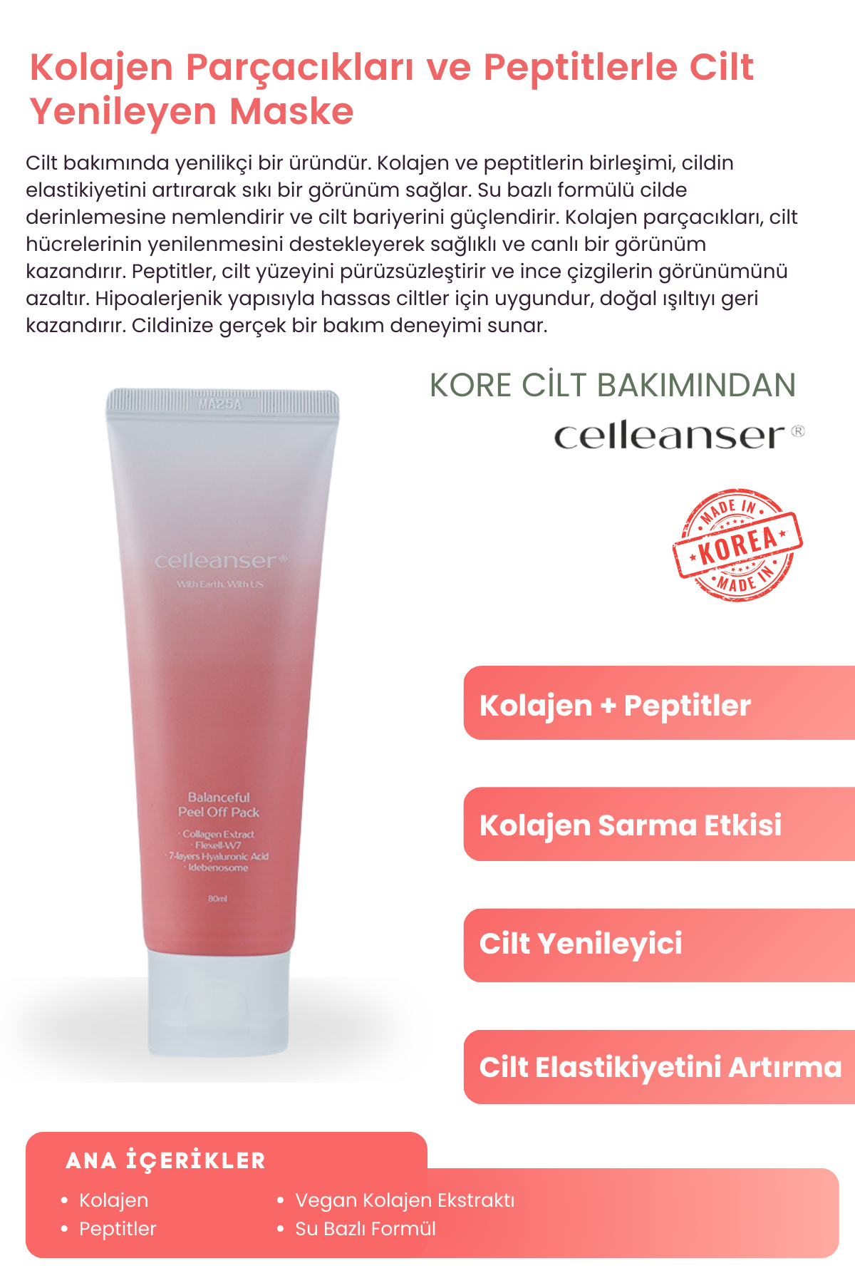 Celleanser Balanceful Peel Off Pack - Peelable Face Mask