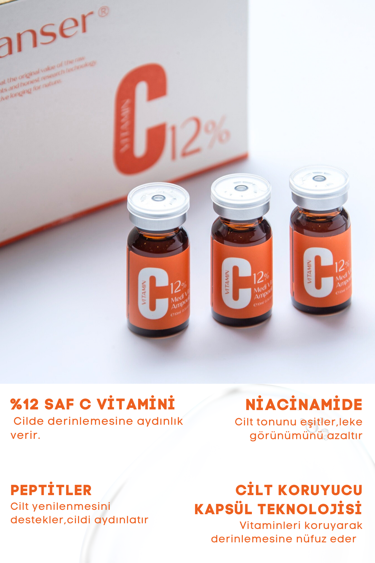 CELLEANSER %12 Saf C Vitaminli Leke Karşıtı Ve Aydınlatıcı Peptitli Serum