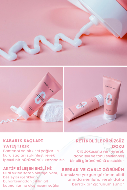 CELLEANSER Collagen Light Hair Cream Essence - Kabarık ve Yıpranmış Saçlar İçin Kolajen & Seramid Destekli Onarıcı Kore Saç Bakım Kremi