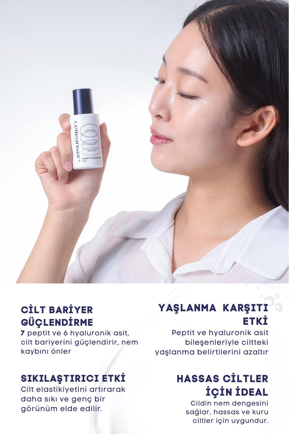 Celleanser Peptide Firming Ampoule - Patented Formula That Reduces Wrinkles and Tightens Skin