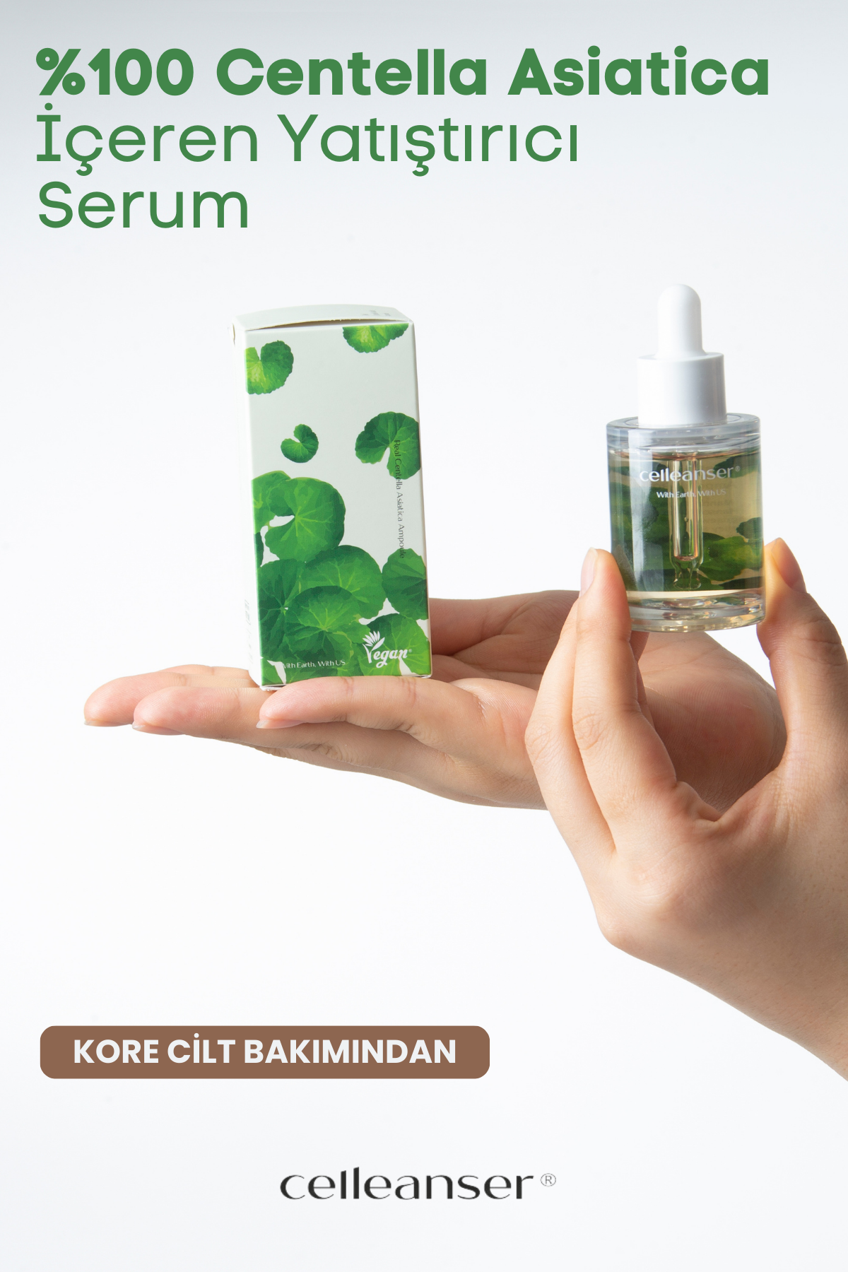 CELLEANSER Centella Asiatica Içeren Bariyer Onarıcı, Nemlendirici, Yenileyici, Yatıştırıcı Yüz Serumu