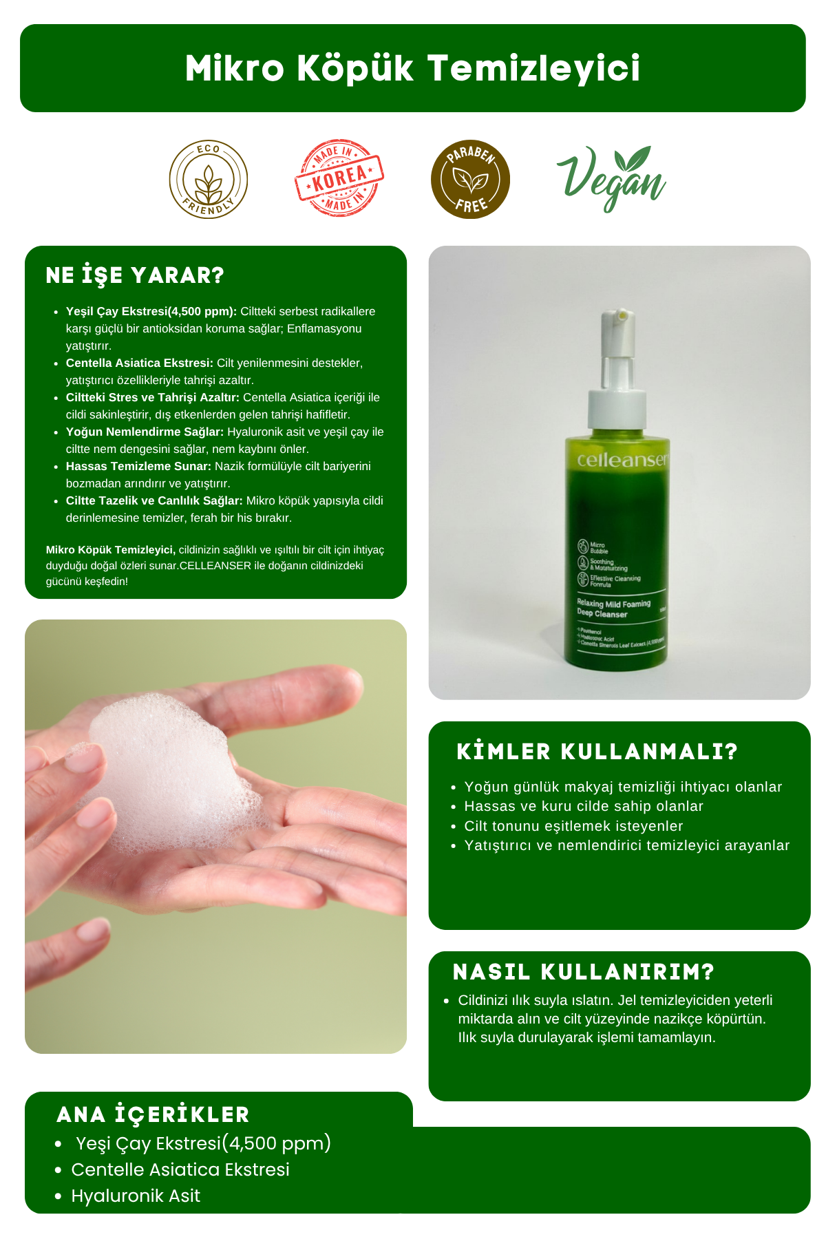 CELLEANSER Mikro Köpük Teknolojisi Ile Derinlemesine Temizlik Yapan Relaxing Mild Foaming Deep Cleanser