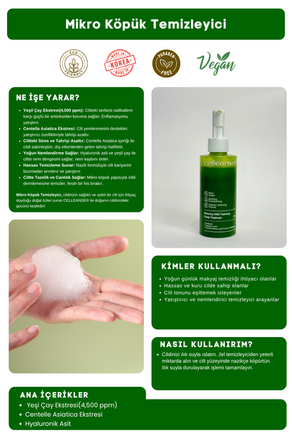 CELLEANSER Mikro Köpük Teknolojisi Ile Derinlemesine Temizlik Yapan Relaxing Mild Foaming Deep Cleanser