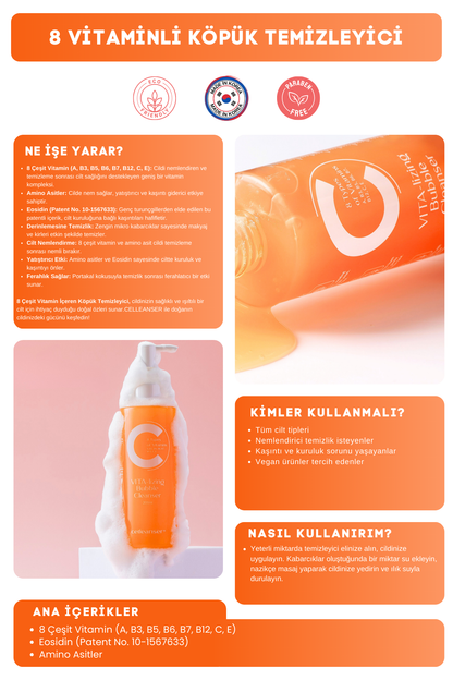 Celleanser Vita-lizing Bubble Cleanser: Foaming Skin Purifier with Vitamin Content