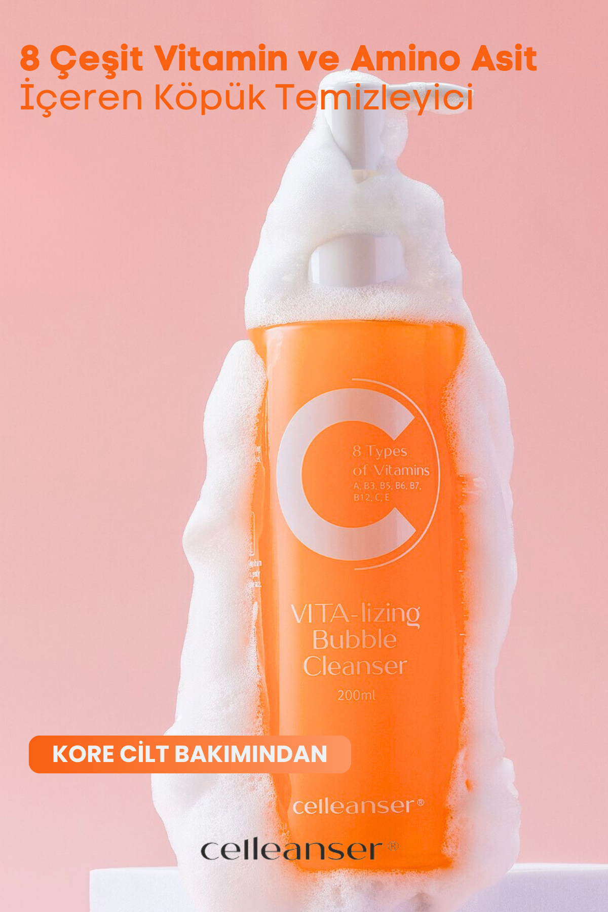 Celleanser Vita-lizing Bubble Cleanser: Foaming Skin Purifier with Vitamin Content