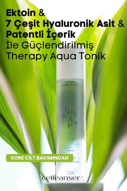 CELLEANSER Ektoin & 7 Çeşit Hyaluronik Asit & Patentli İçerik İle Güçlendirilmiş Nemlendirici ve Yatıştırıcı Therapy Aqua Tonik