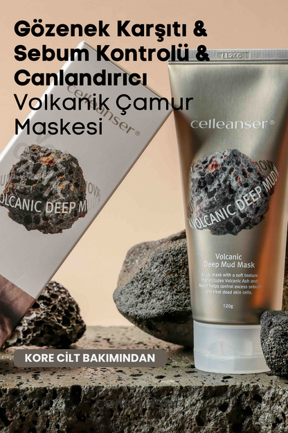 Celleanser Volcanic Deep Mud Mask - Volcanic Mask for Deep Cleansing and Sebum Control