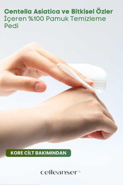 CELLEANSER Centella Asiatica içeren %100 Pamuktan yapılmış Nemlendirici Temizleme Pedi Therapy Oil Pad