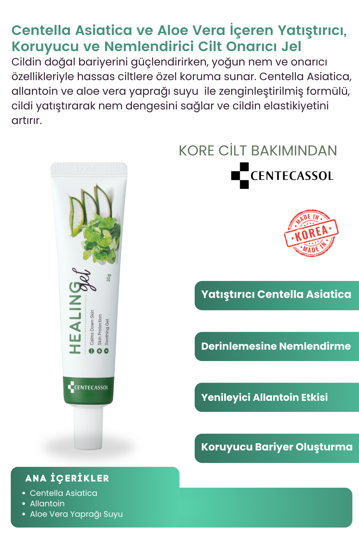 Centecassol Natural Soothing Effect: Special Care for Sensitive Skin with Healing Gel