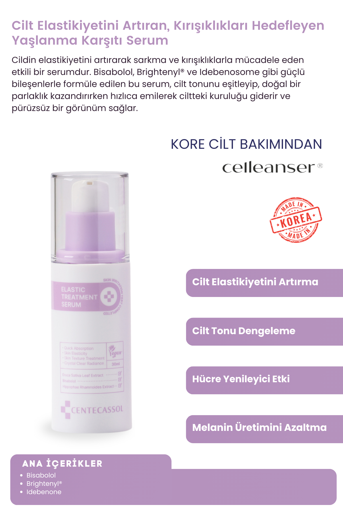 CENTECASSOL Esnek ve Işıltılı Bir Cilt: Elastic Treatment Serum ile Anında Sıkılaştırıcı Etki