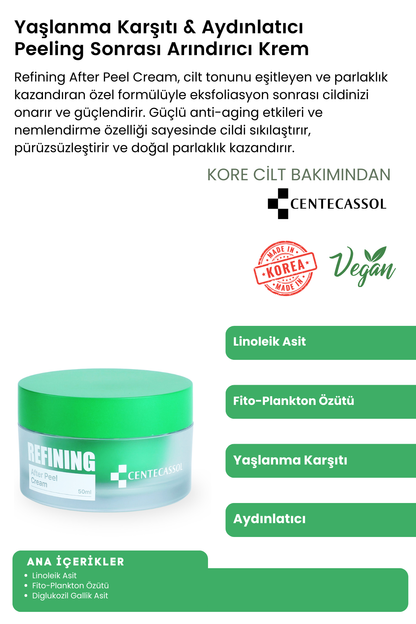 CENTECASSOL Yaşlanma Karşıtı & Yenileyici & Onarıcı & Yatıştırıcı Refining Peeling Bakım Seti