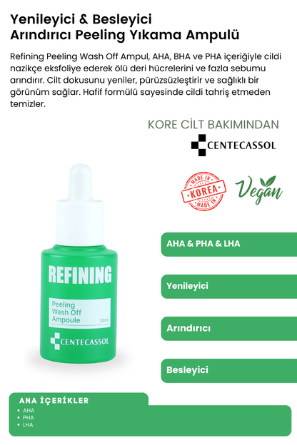 CENTECASSOL Yaşlanma Karşıtı & Yenileyici & Onarıcı & Yatıştırıcı Refining Peeling Bakım Seti