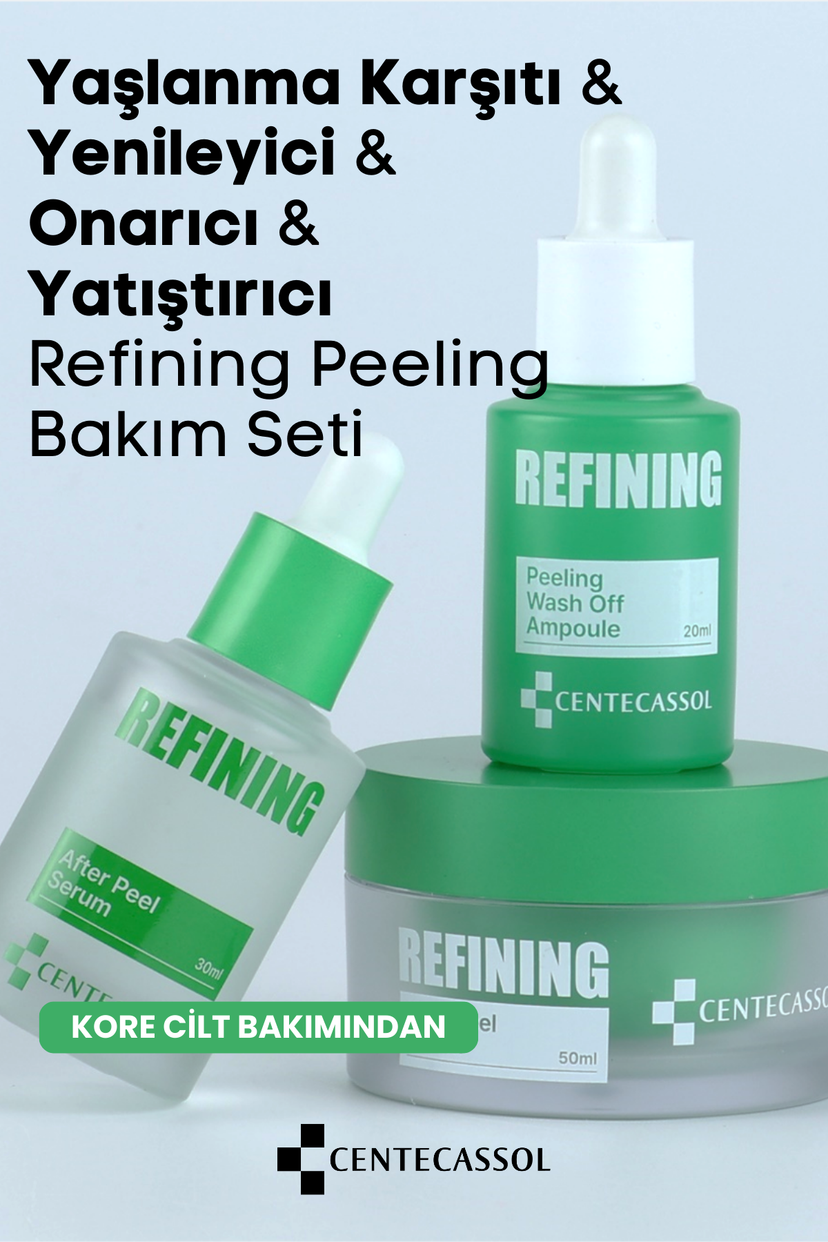 CENTECASSOL Yaşlanma Karşıtı & Yenileyici & Onarıcı & Yatıştırıcı Refining Peeling Bakım Seti