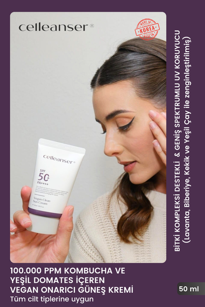 Celleanser Vegan Sunscreen with Kombucha PA++++ - Antioxidant and Moisturizer