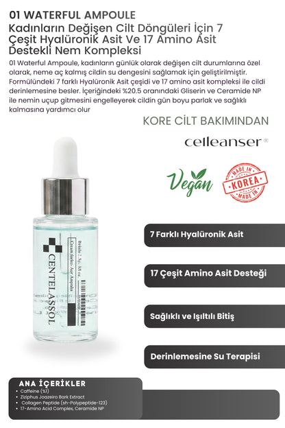 CENTECASSOL Reset Skin Kit 5’li Kore Cilt Bakım Seti – Ampul ve Nemlendirici Krem Seti
