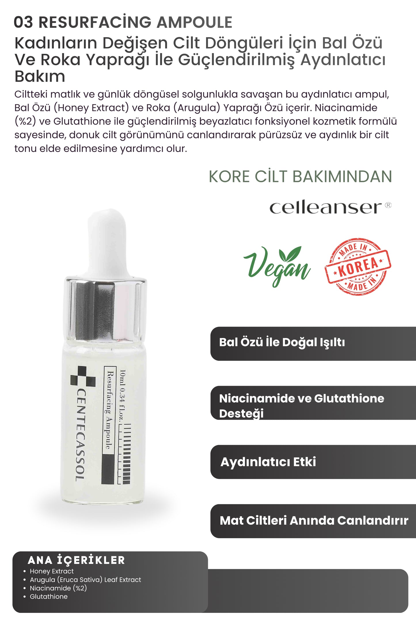 CENTECASSOL Reset Skin Kit 5’li Kore Cilt Bakım Seti – Ampul ve Nemlendirici Krem Seti