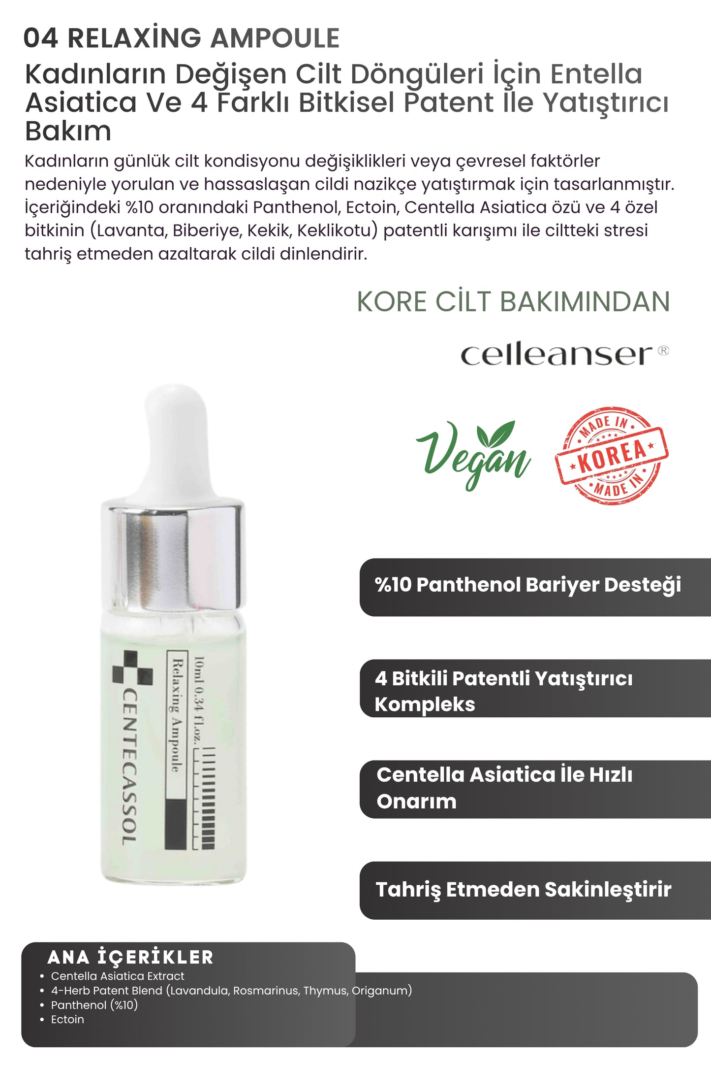 CENTECASSOL Reset Skin Kit 5’li Kore Cilt Bakım Seti – Ampul ve Nemlendirici Krem Seti