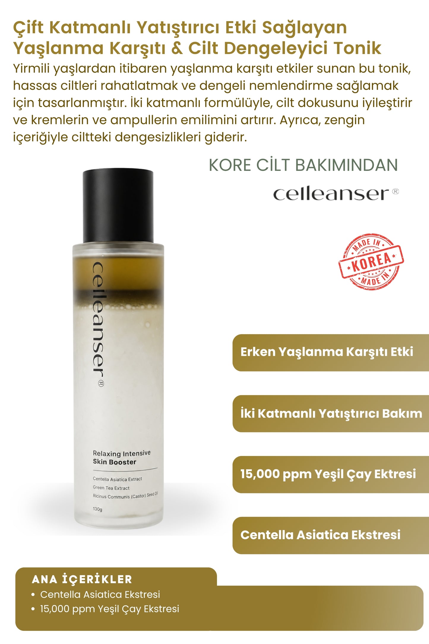 Celleanser Skin Barrier Strengthening Tonic: Relaxing Intensive Skin Booster